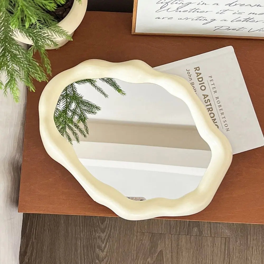 Modern Irregular Cloud Folding Desktop Vanity Mirror for Home Decor