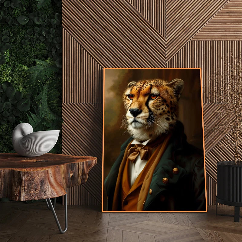 Vintage Victorian Renaissance Animal Portrait Canvas Wall Art Painting for Living Room