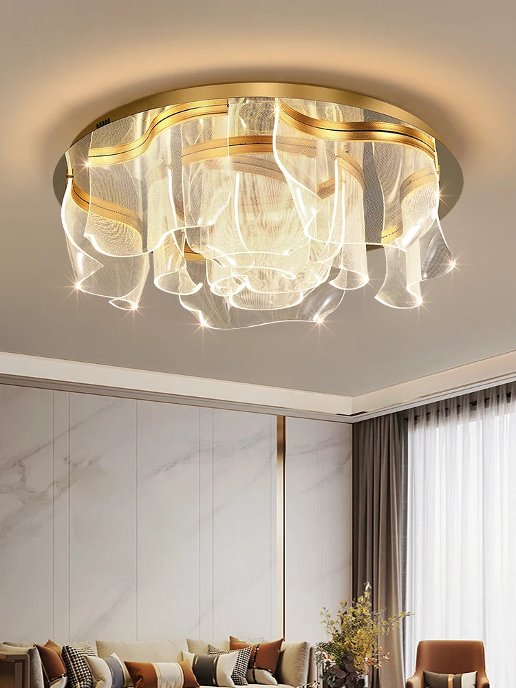 Postmodern Gold LED Ceiling Lamp for Living Room Home Decor
