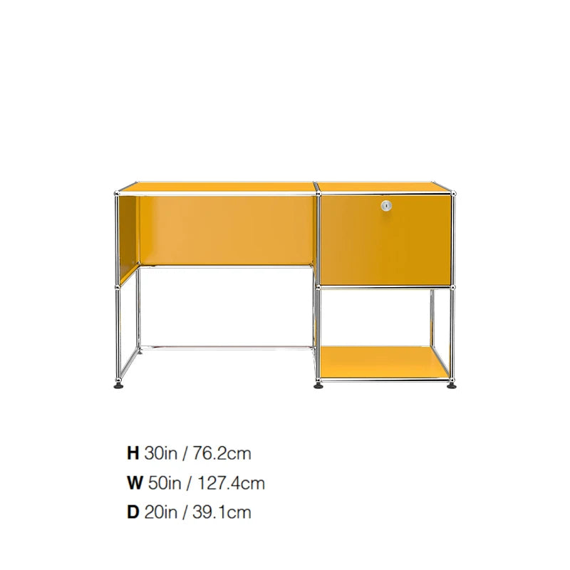 Modern Modular Metal Standing Desk with Storage Cabinet Office Computer Table