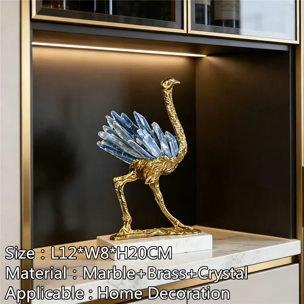 Modern Crystal Swan Sculpture Tabletop Figurine for Home Decor