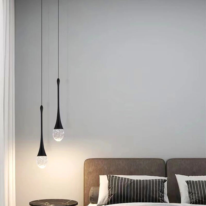 Modern LED Crystal Adjustable Pendant Light for Living Room Bedroom