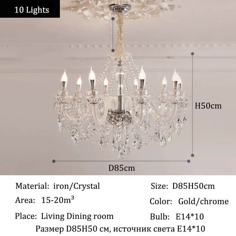 Luxury Crystal LED Ceiling Pendant Light for Living Room Villa