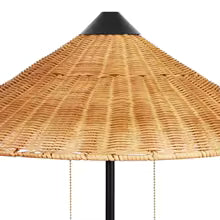 Modern 173 cm Rattan Floor Lamp Traditional Decorative Lighting for Living Room