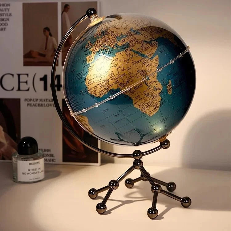 Modern Luxury Metal Globe Sailboat Statue Figurine for Tabletop Decor