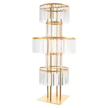 Modern Luxury 5-Tier Acrylic Flower Stand Tabletop Ornament for Wedding Decor