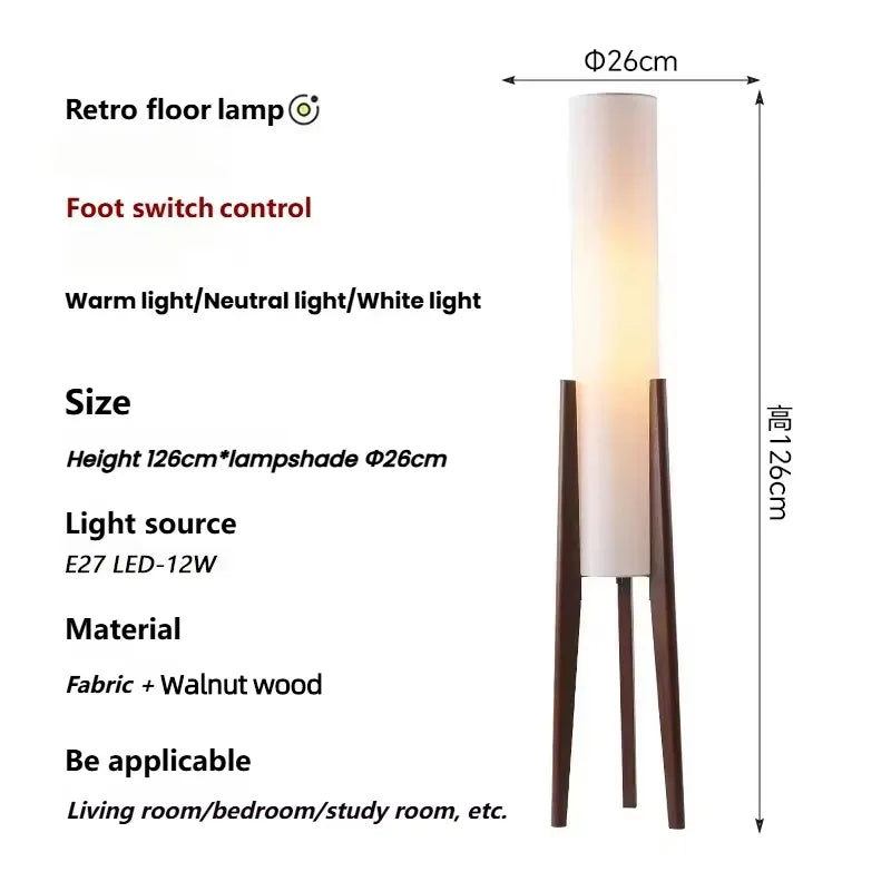 Modern Nordic Fabric Floor Lamp for Living Room Bedroom