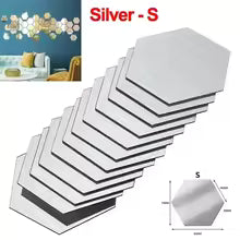 Modern Hexagon Acrylic Adhesive Wall Sticker Mirror for Home Decor