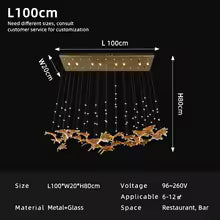 Modern Maple Leaf Glass LED Pendant Light Kitchen Island Dining Table Chandelier