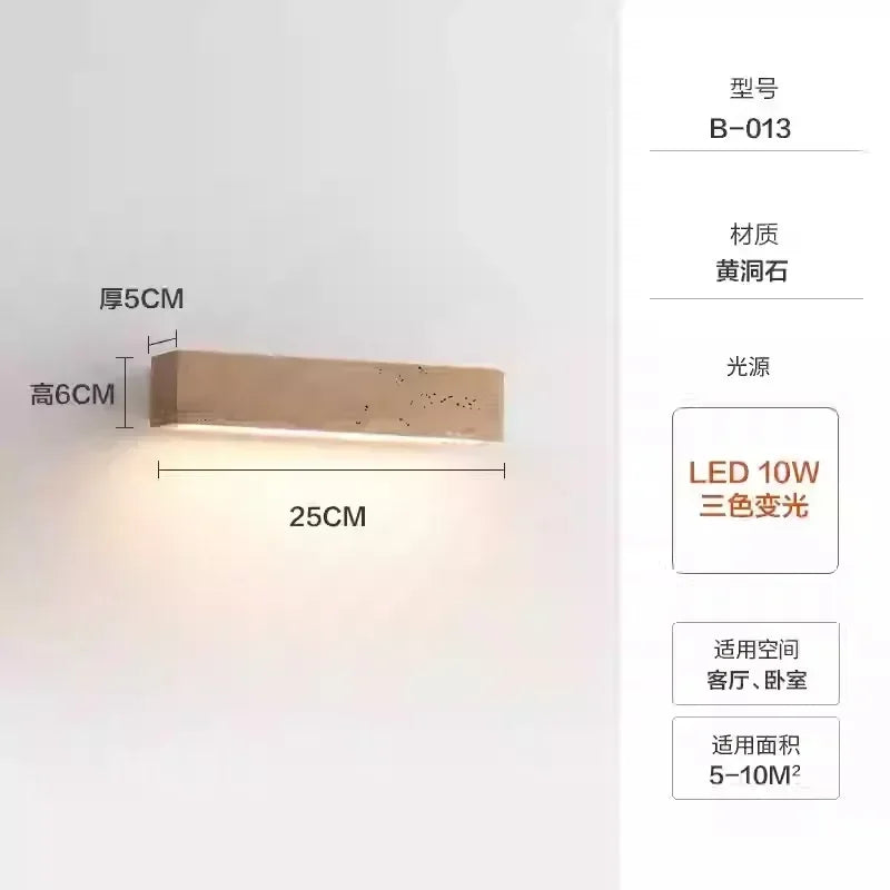 Wabi Sabi Natural Stone Wall Sconce Bedroom Living Room Light