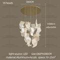 Modern LED Chandelier Aluminum Acrylic Pendant Light for Living Room