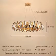 Modern Luxury Crystal Chandelier LED Pendant Light Living Room Dining Room