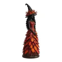 Vintage 15 cm Witch Sculpture Tabletop Figurine for Halloween Decor
