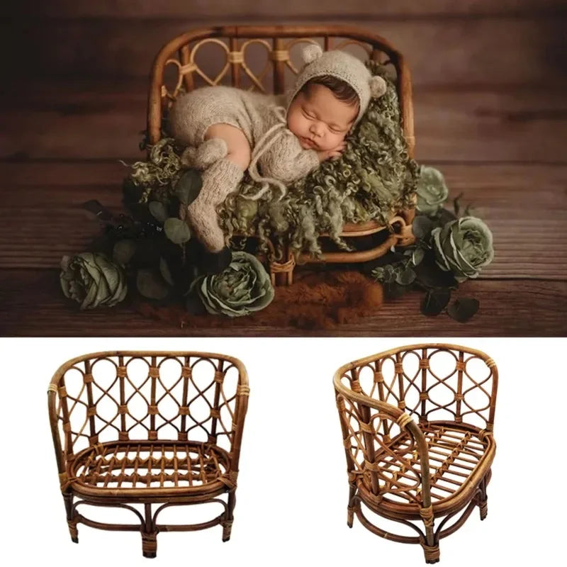 Vintage Natural Rattan Woven Pose Bed Tabletop Ornament for Home Decor