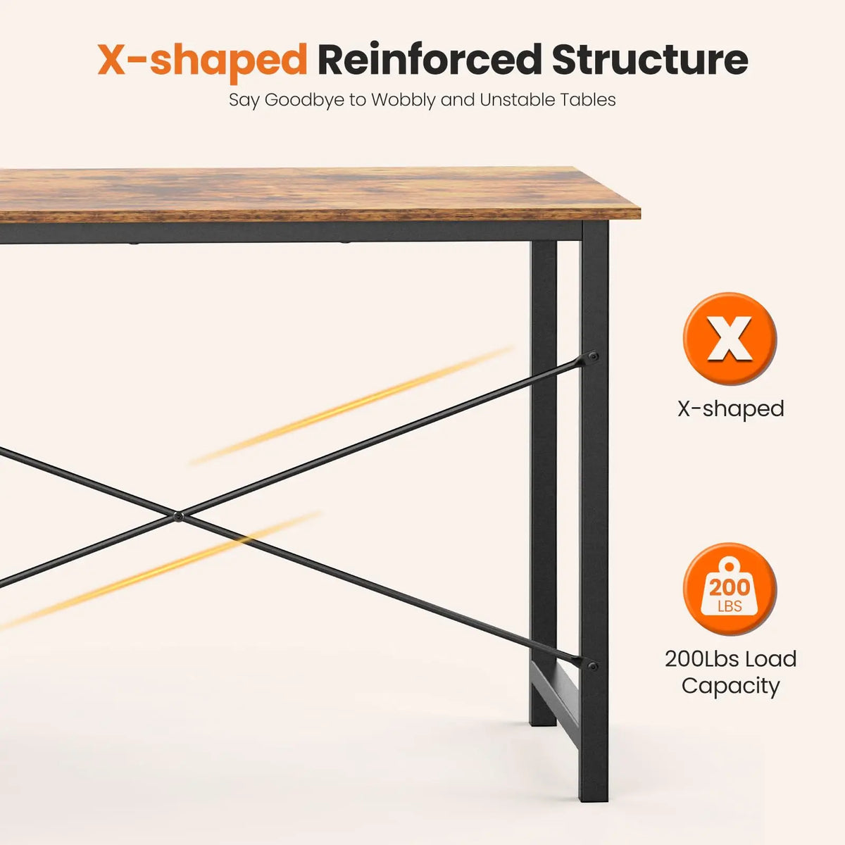 120 cm Computer Desk with 2 Drawers Study Office Gaming Table Adjustable Position Modern Work Table