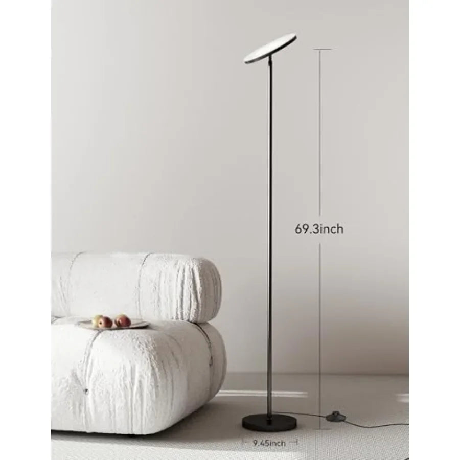 Modern LED Torchiere Floor Lamp with Remote for Living Room