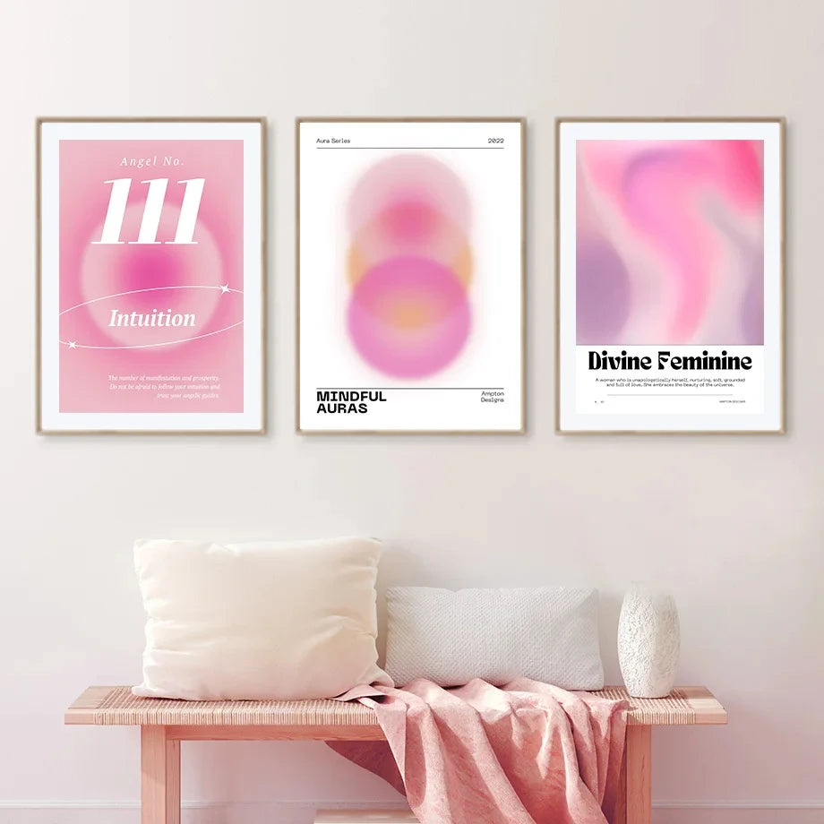 Modern Pink Flower Canvas Wall Art Print for Living Room