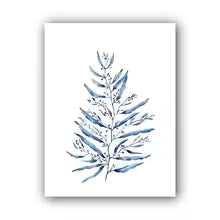 Coastal Blue Coral Watercolor Canvas Painting Poster for Home Decor