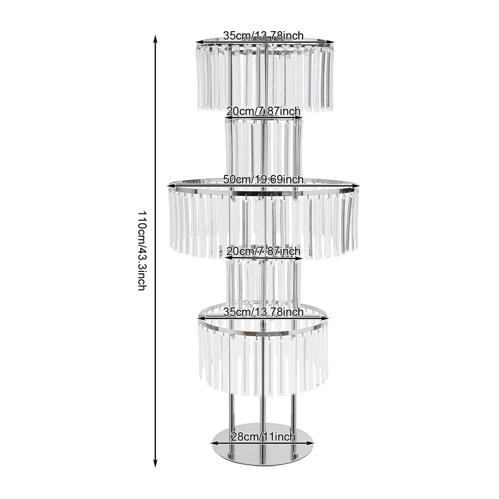 Modern Luxury 5-Tier Acrylic Flower Stand Tabletop Ornament for Wedding Decor