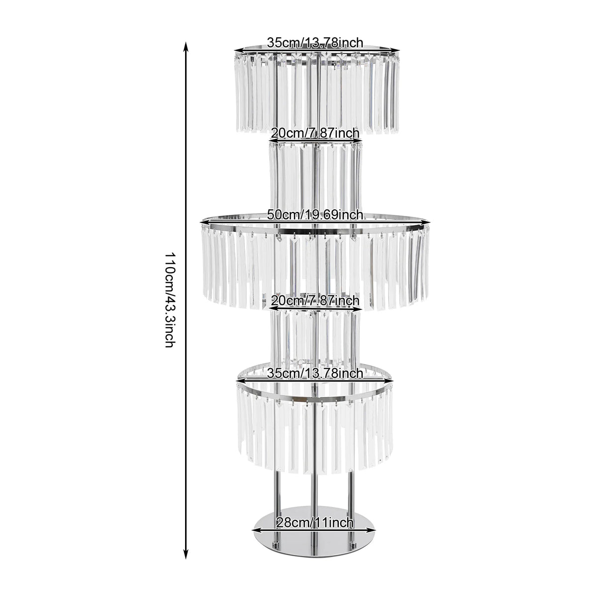 Modern Luxury 5-Tier Acrylic Flower Stand Tabletop Ornament for Wedding Decor