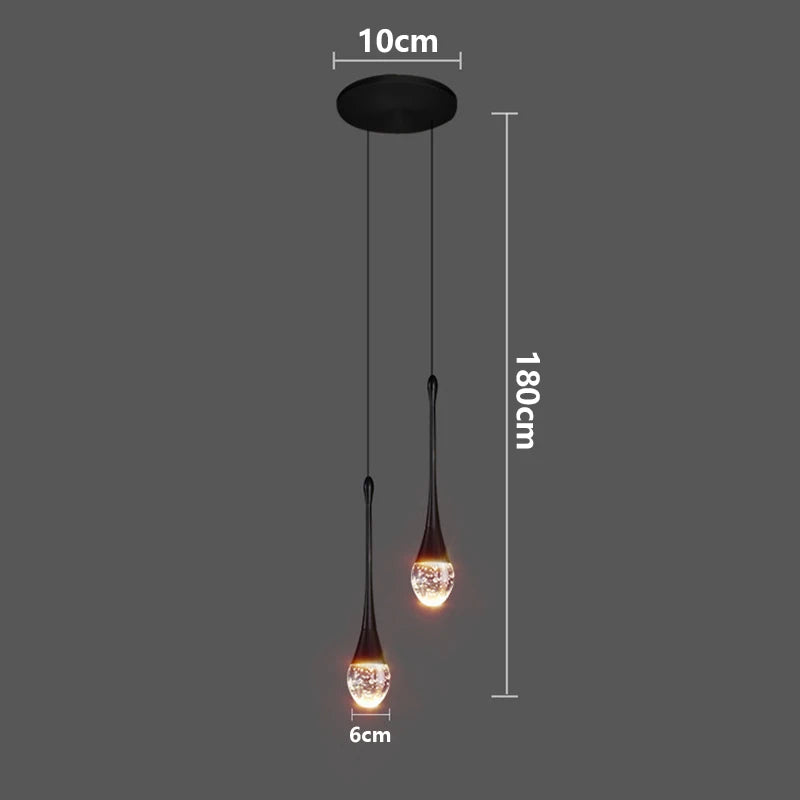 Modern LED Crystal Adjustable Pendant Light for Living Room Bedroom