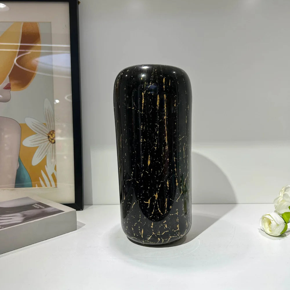 Modern Hand Blown Glass Flower Vase Tabletop Ornament for Home Decor