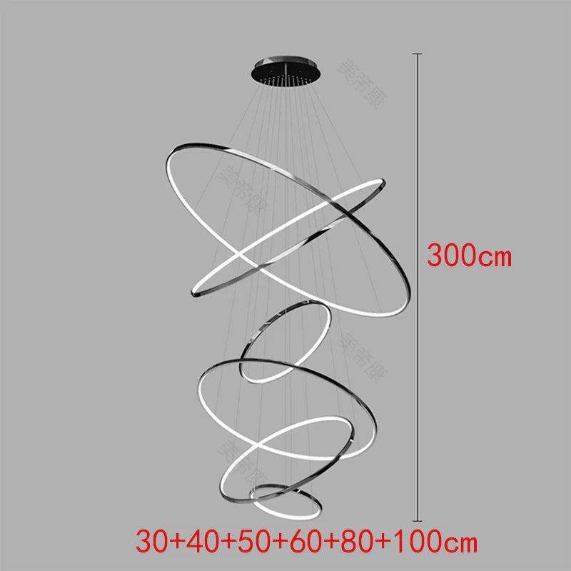 Nordic Metal Multi-Light LED Pendant Chandelier for Living Room Dining Room