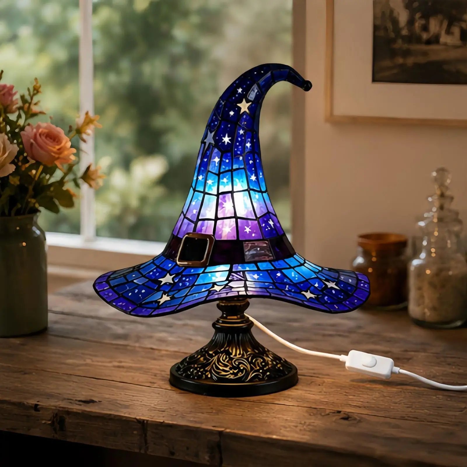 Witch Hat Lamps Witch Hat Shape Bedside Light Desk Lamp For Home Kitchen Bedroom Nightstand Indoor Atmosphere Decor Accessory
