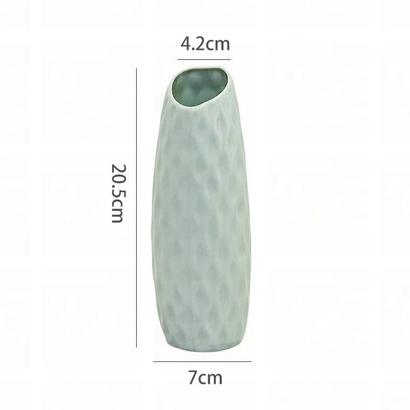 Modern Plastic Flower Vase Pot Tabletop Ornament for Home Decor