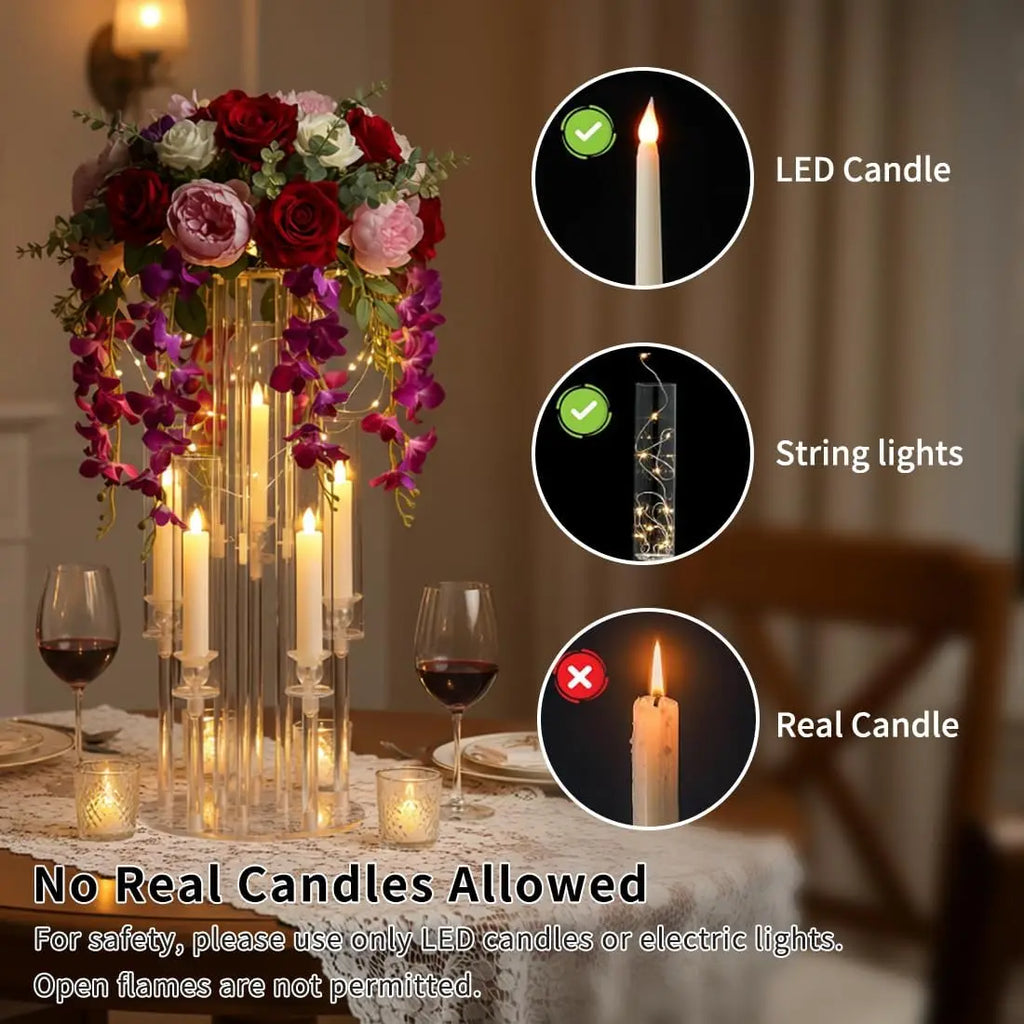 Modern Luxury Acrylic 5 Arm Candelabra for Tabletop Decor