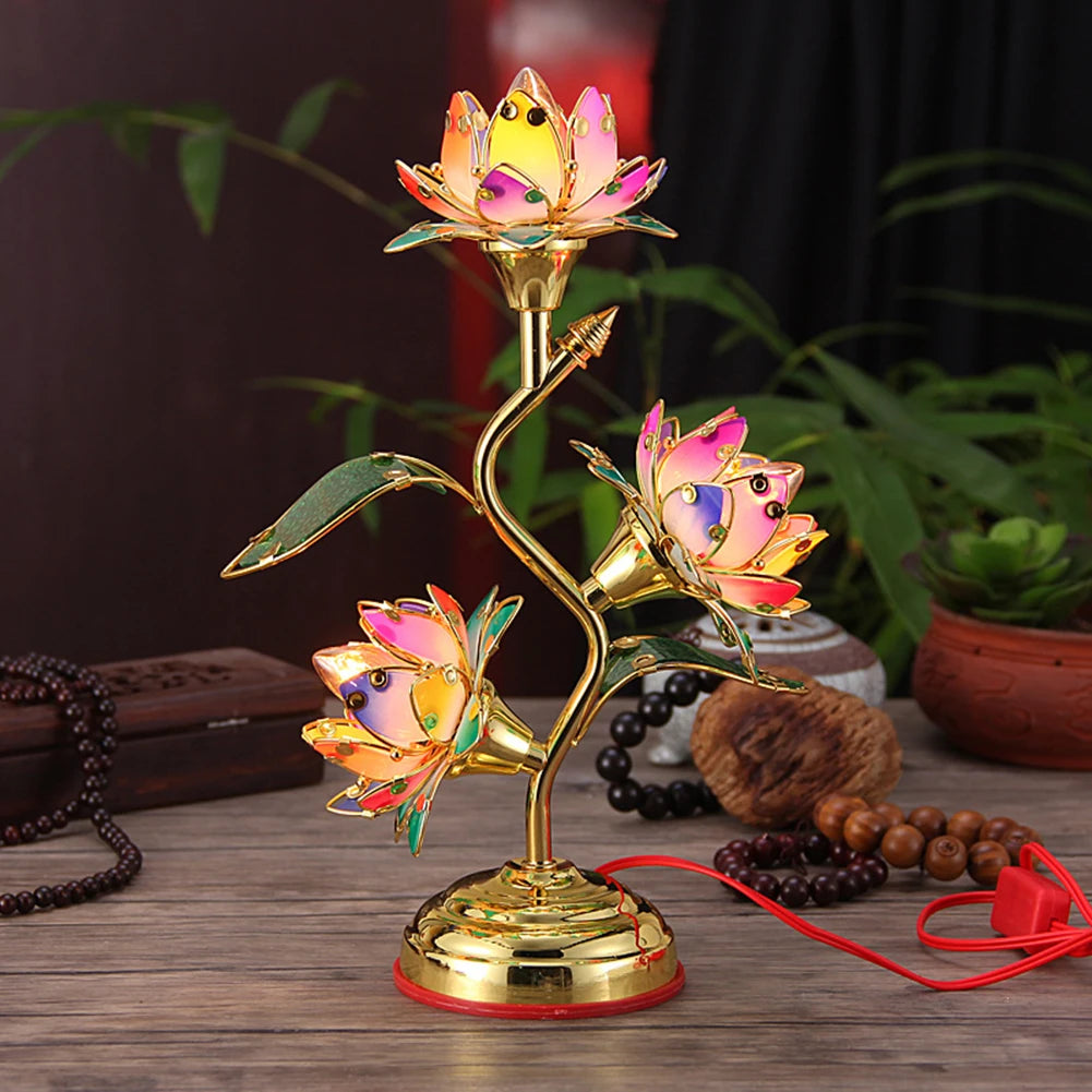 Ambient Light Plug-In Electric Lotus Lantern Color-Changing LED Table Lamp