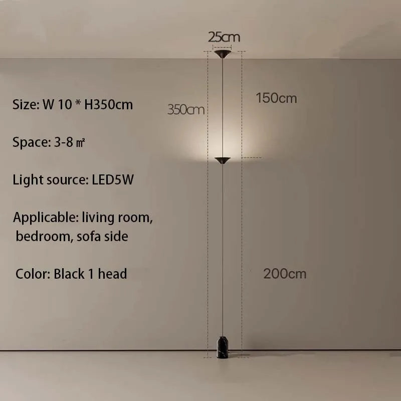 Modern LED Cone Floor Lamp Pendant Light Living Room Bedroom Bedside Sofa Side Ambient Hanging Line Light