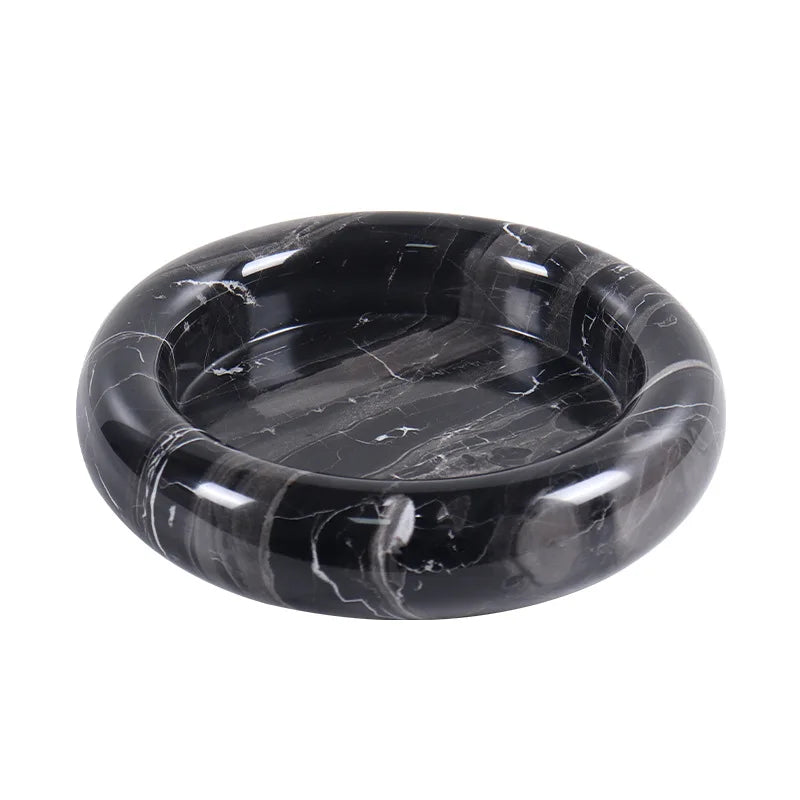 Creative Round Marble Fruit Plate Tabletop Ornament for Home Decor