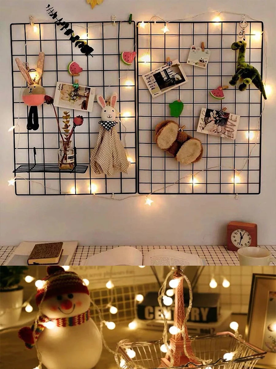 Modern Nordic Iron Grid Storage Basket Hanging Rack for Home Decor