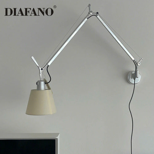 Adjustable Aluminum Wall Lamp Modern Foldable Long Swing Arm Sconce Telescopic Bedside Study Reading Light