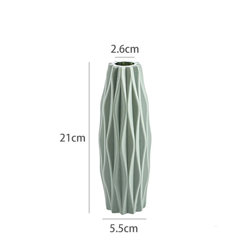 Modern Geometric Plastic Flower Vase for Tabletop Decor