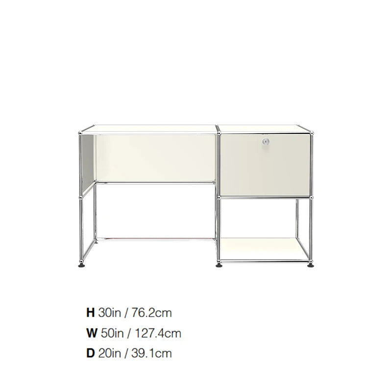 Modern Modular Metal Standing Desk with Storage Cabinet Office Computer Table