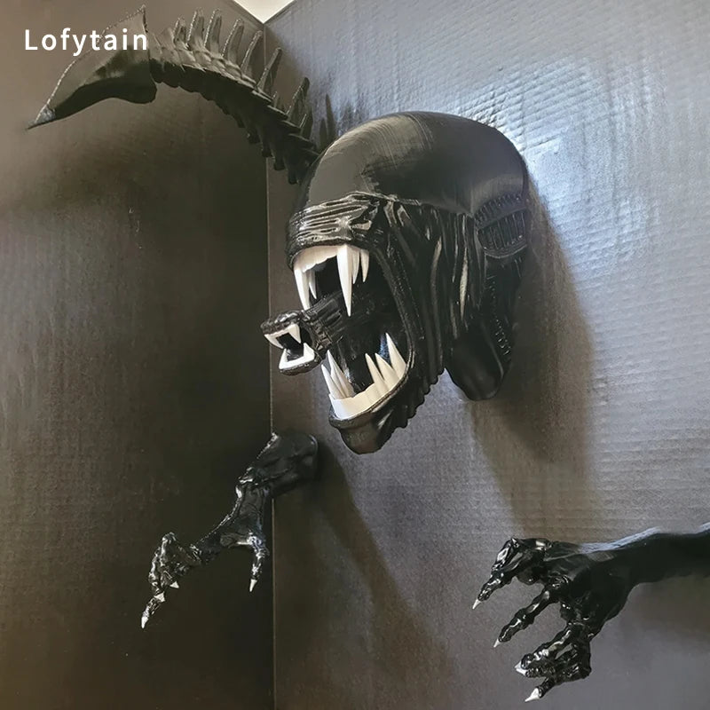 Modern Horror Sci-Fi Alien Wall Sculpture for Living Room Decor