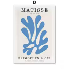 Abstract Matisse Coral Leaf Canvas Painting Poster for Home Decor