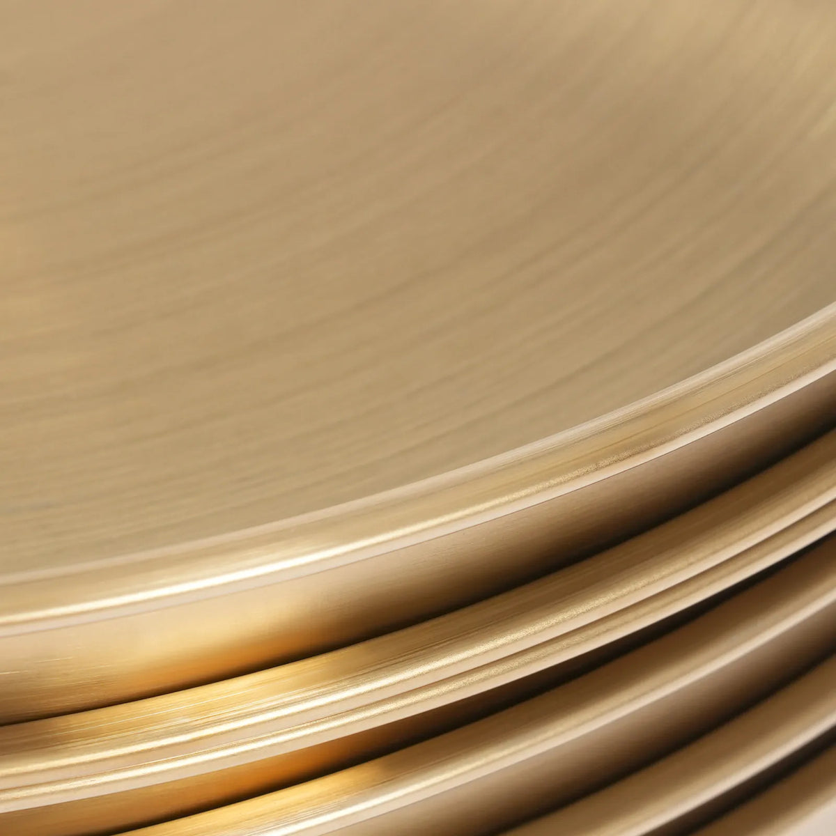 Modern Gold Stainless Steel Round Serving Tray Set for Tabletop Decor
