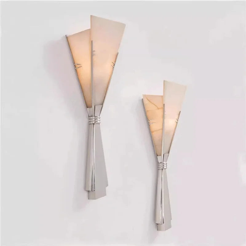 Modern Luxury Marble Flower Shape Stainless Steel LED Wall Lamp