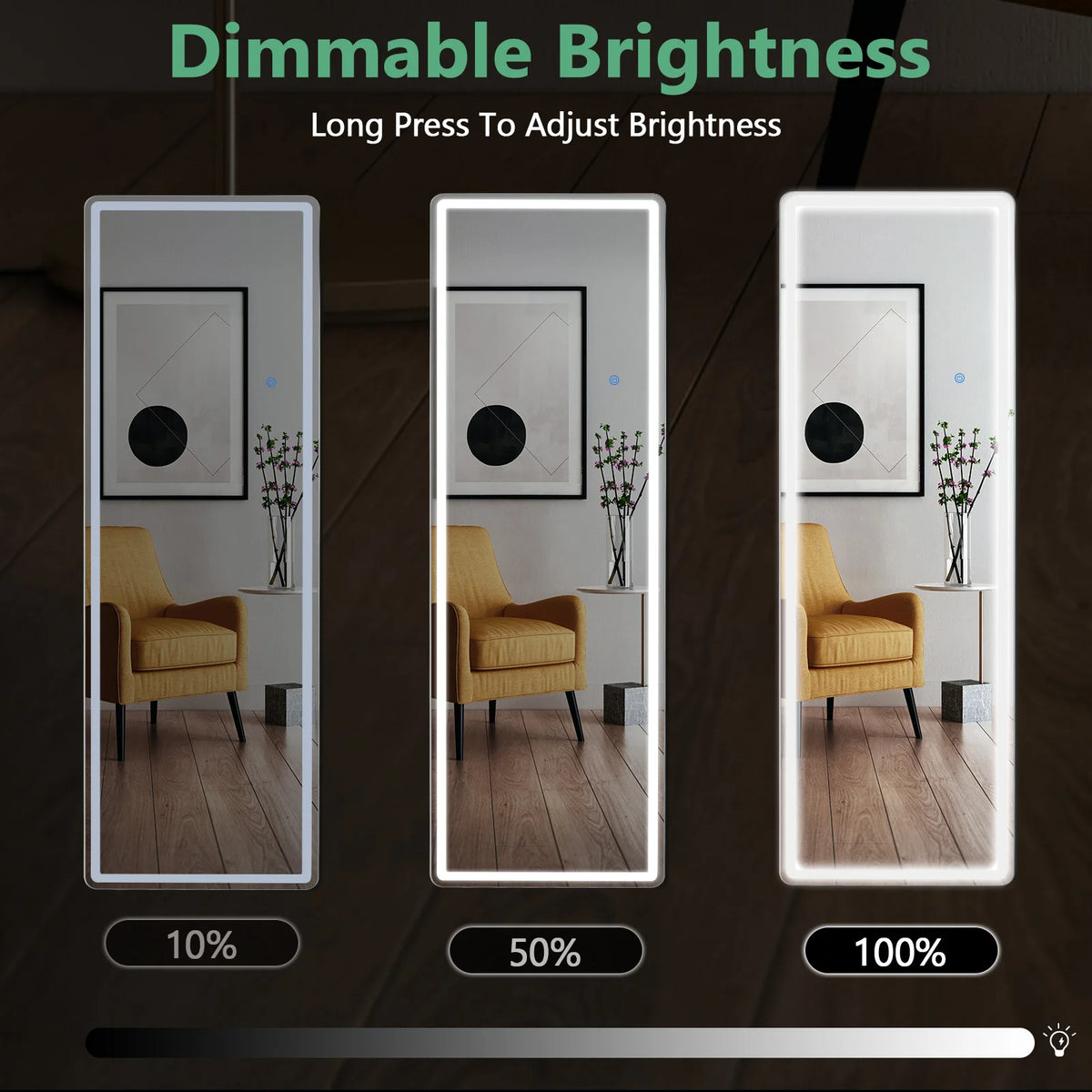 Modern Luxury Full Length Standing Floor Mirror for Home Decor