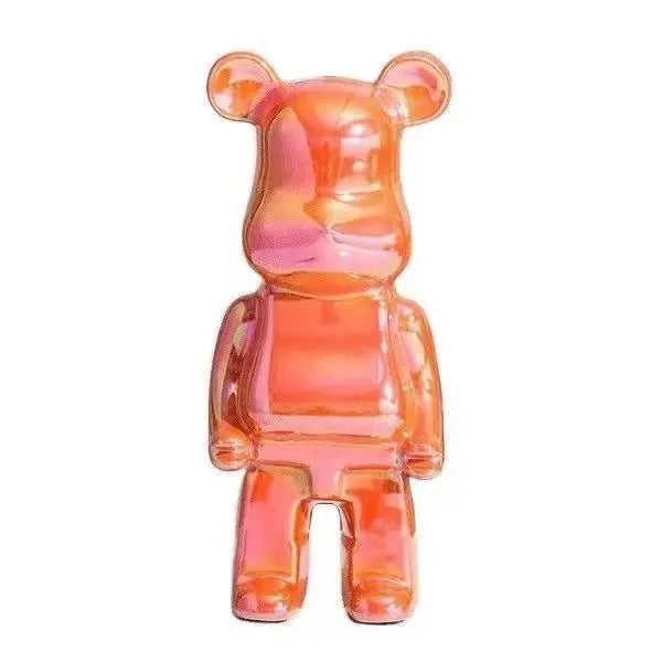 Modern Ceramic Plated Bear Figurine Sculpture for Home Decor