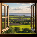 Modern 3D Open Window Landscape Canvas Painting Poster for Home Decor
