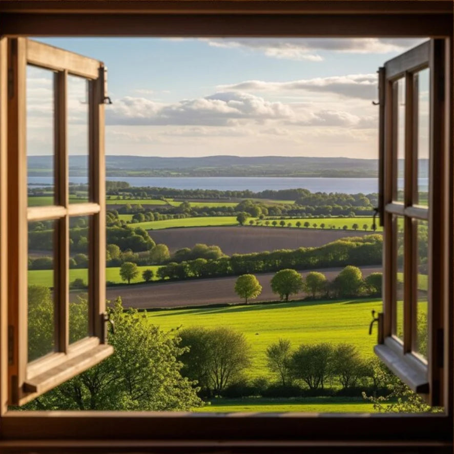 Modern 3D Open Window Landscape Canvas Painting Poster for Home Decor