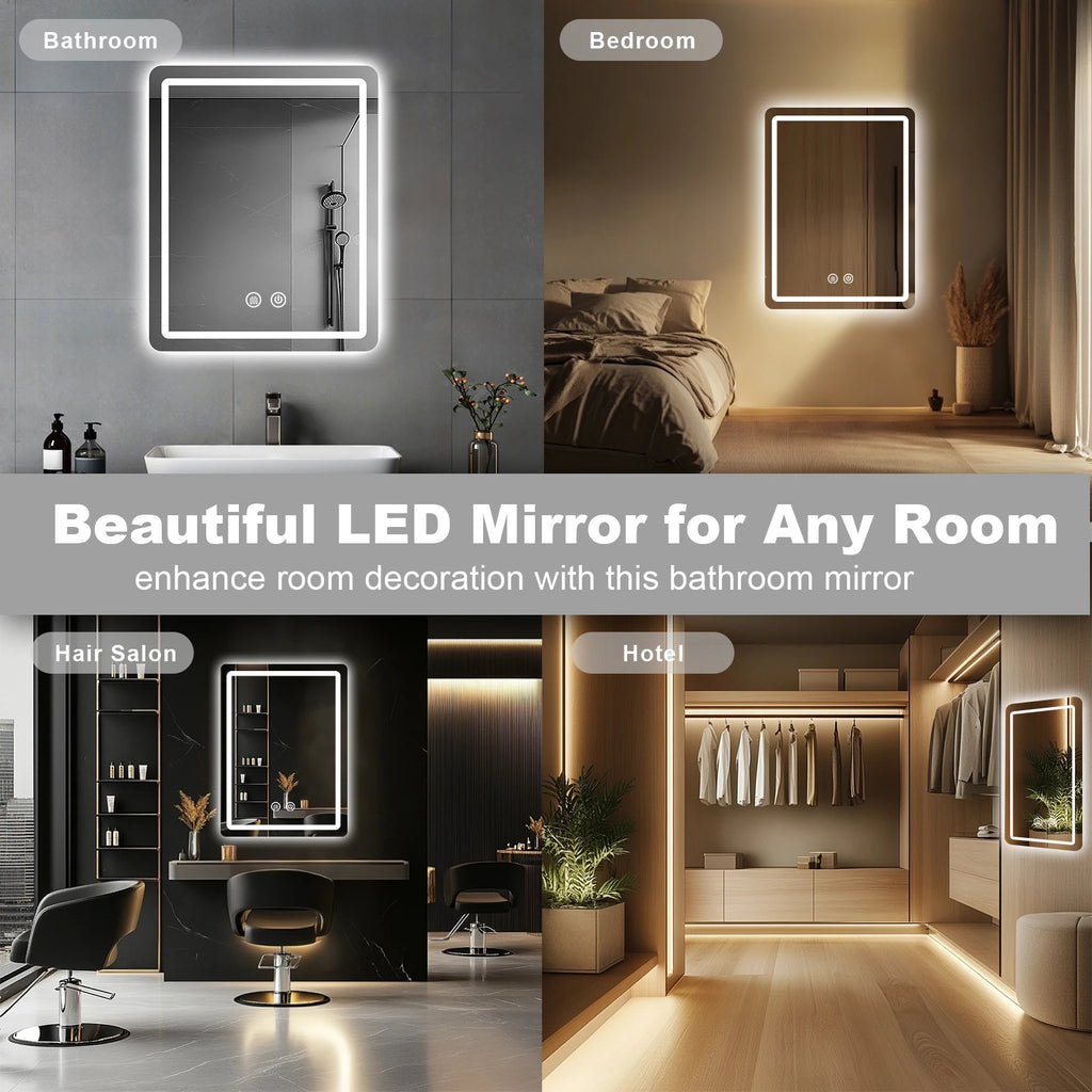 Modern LED Fogless Wall Mounted Bathroom Vanity Mirror
