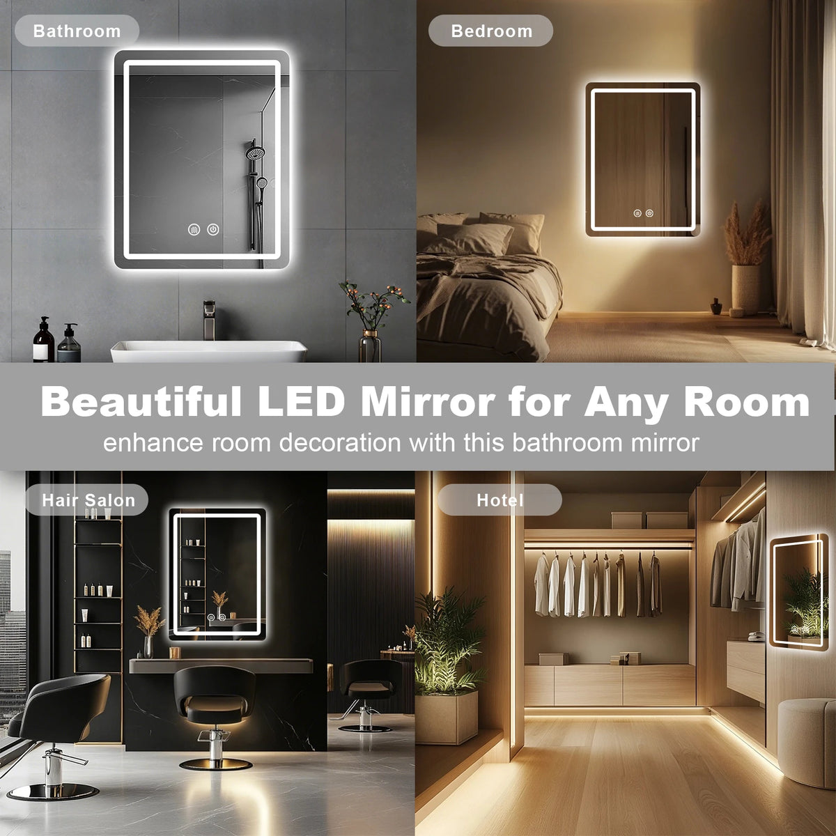 Modern LED Fogless Wall Mounted Bathroom Vanity Mirror
