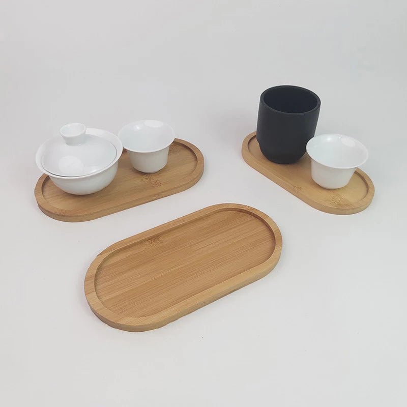 Japanese Style Solid Wood Food Plate Serving Tray Home Decor