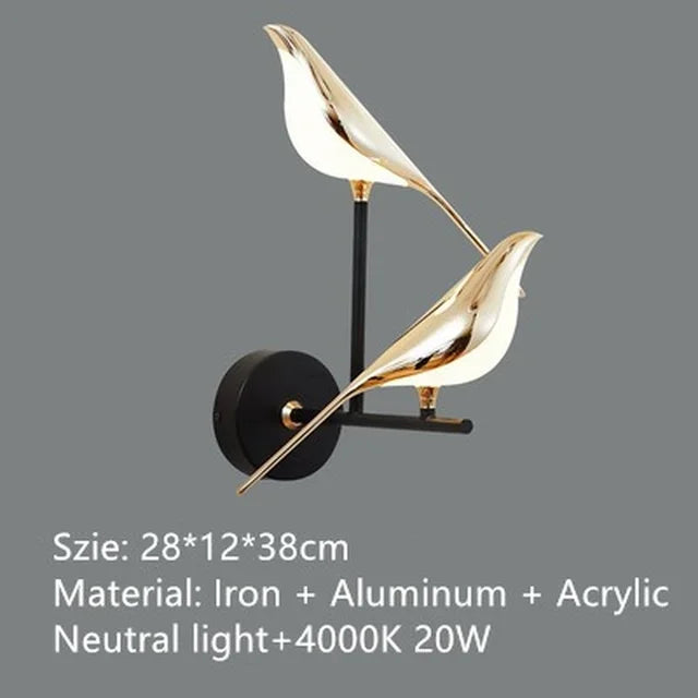 Nordic Magpie Bird Modern LED Lamp Dimmable Remote Control