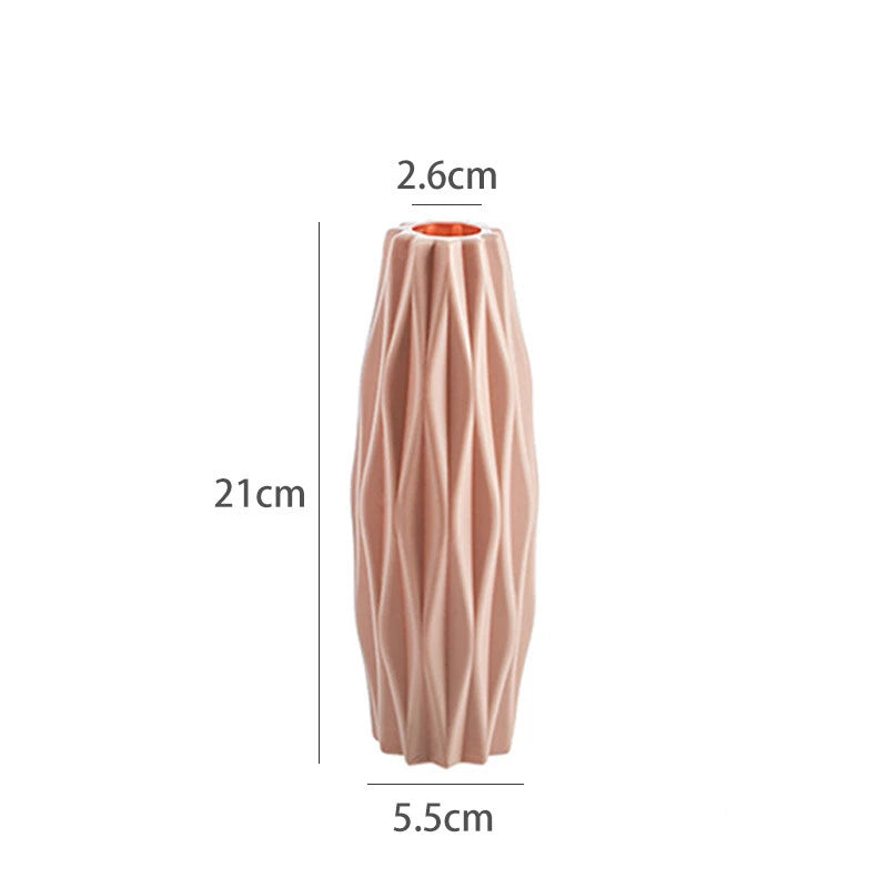 Modern Geometric Plastic Flower Vase for Tabletop Decor